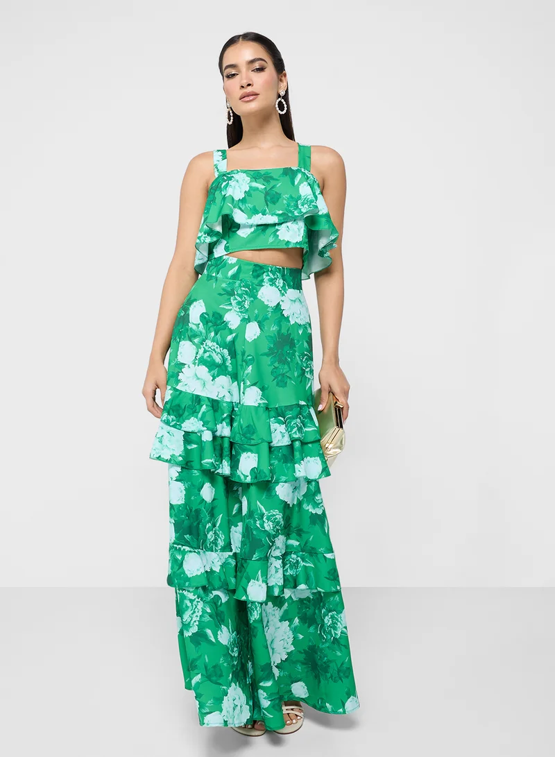 ELLA Floral Print Top & Skirt Set