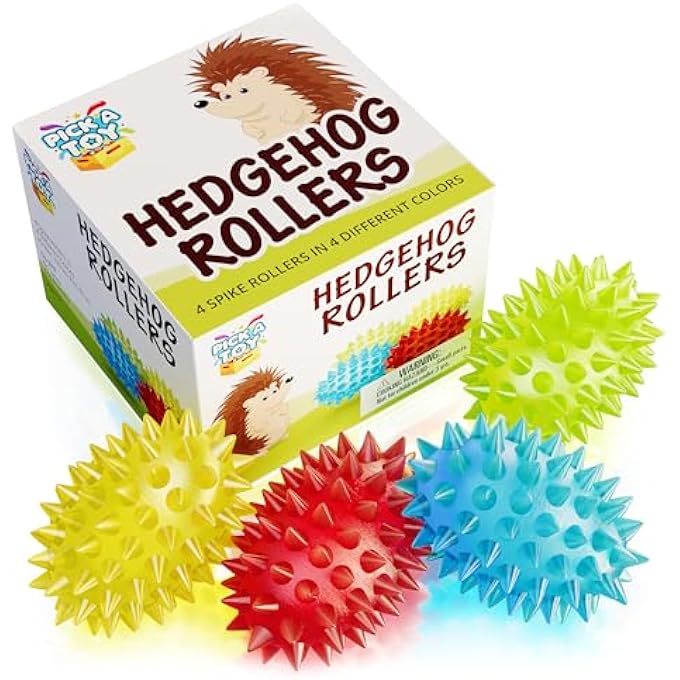 Pick A Toy Sensory Spiky Rollers Set: 4-Pack Egg-Shaped Stress Relief Toys in Gift Box | Eco-Friendly BPA/Latex-Free Fidget Toy for Kids & Adults - Image 1