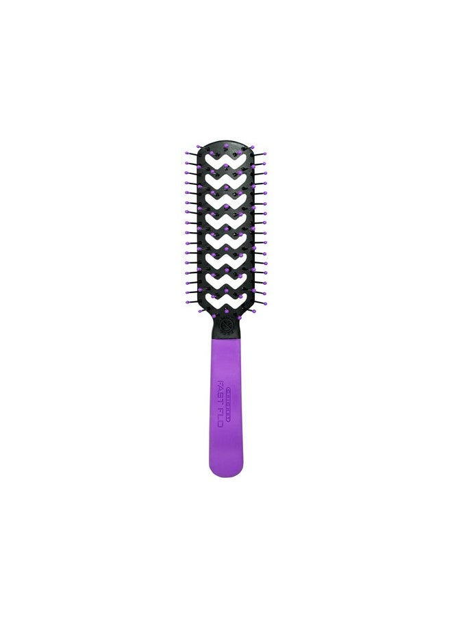 Cricket Static Free Fast Flo Color Vent Hair Brush For Blow Drying, Styling And Detangling For Long Short Thick Thin Curly Straight Wavy All Hair Types, Drama Queen (Purple)  - Image 1