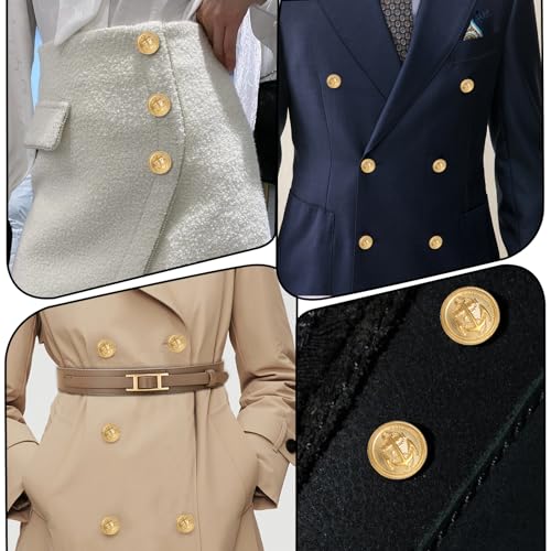Ymapinc Gold Buttons, Ymapinc 14pcs Metal Gold Blazer Buttons Set 18mm 23mm Gold Buttons for Blazer Suit Coat Uniform Jacket Gold Blazer Buttons for Men Suits Buttons - Image 5