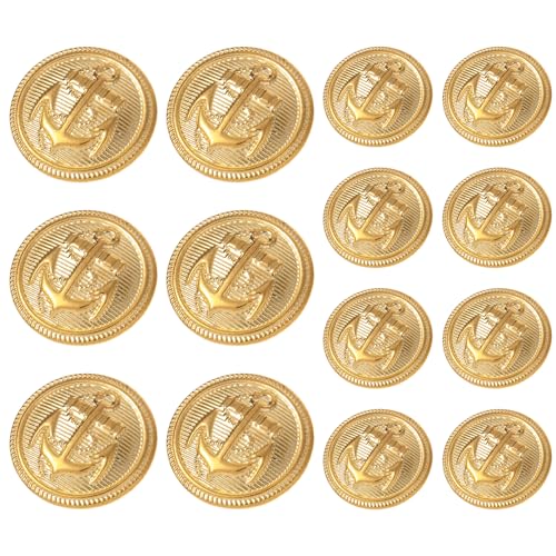 Ymapinc Gold Buttons, Ymapinc 14pcs Metal Gold Blazer Buttons Set 18mm 23mm Gold Buttons for Blazer Suit Coat Uniform Jacket Gold Blazer Buttons for Men Suits Buttons - Image 1