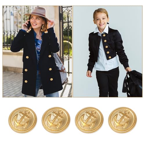 Ymapinc Gold Buttons, Ymapinc 14pcs Metal Gold Blazer Buttons Set 18mm 23mm Gold Buttons for Blazer Suit Coat Uniform Jacket Gold Blazer Buttons for Men Suits Buttons - Image 4
