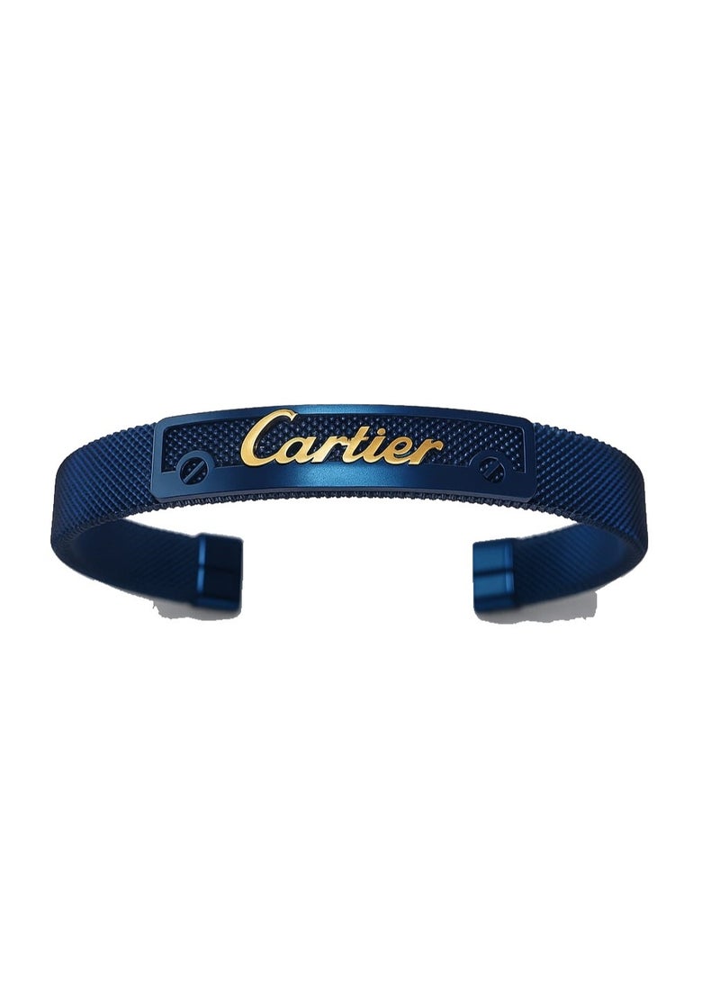 Men's stainless steel bracelet, anti-rust, blue - Image 3