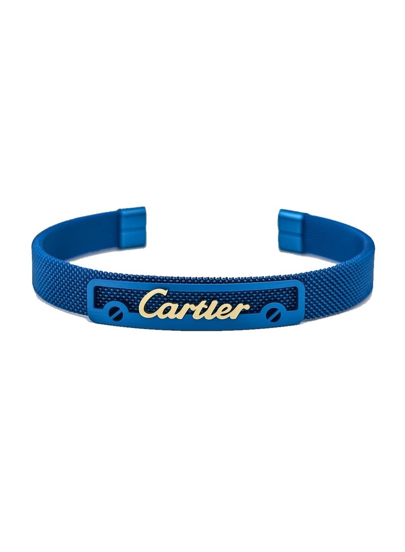 Men's stainless steel bracelet, anti-rust, blue - Image 2