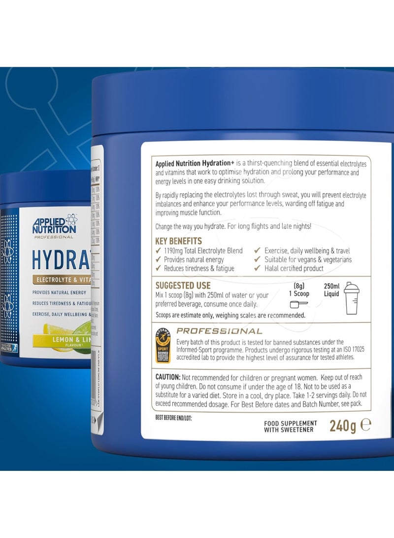 Applied Nutrition Hydration Electrolyte & Vitamin Powder, 240g, Lemon & Lime - Image 5