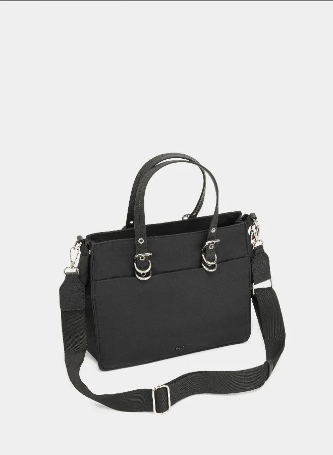 PARFOIS Black Nylon tote bag with charm for Women | Best Price UAE