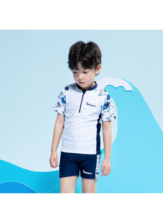 Zuoxi Boys' Two-piece Swimsuit Set - 2025 Summer Kids & Youth Swimwear With Uv Protection Rash Guard Top - Image 5