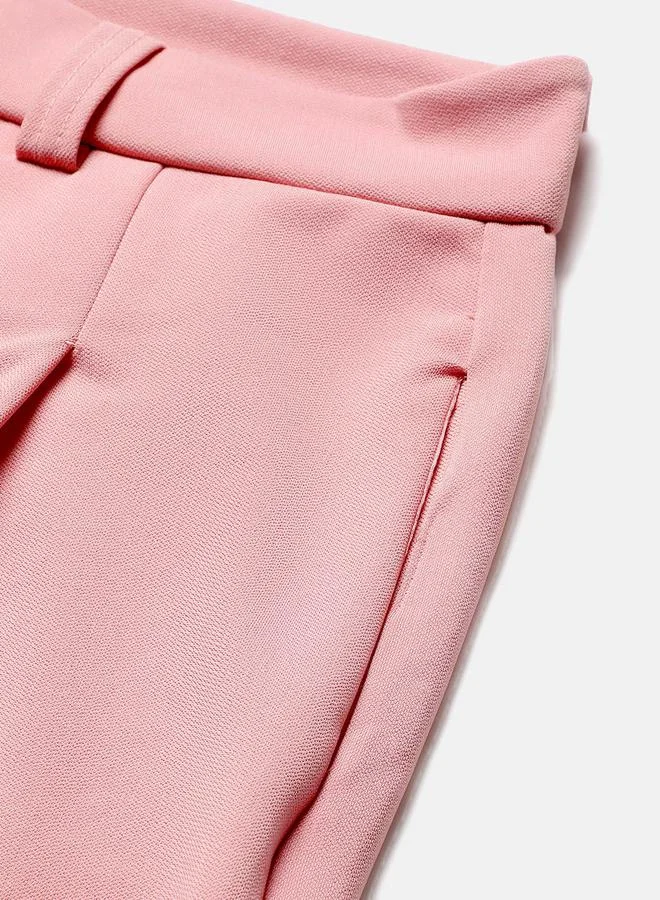 Kotty Solid Regular Fit Trousers with Pockets by Styli