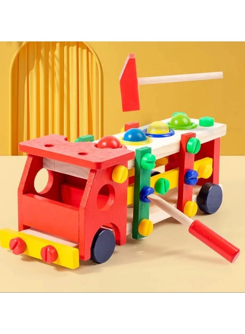 2In1 Diy Screw Car Vehicle Hammer Ball Reassembly Multi Function Building Block Play Set Toy For Kids