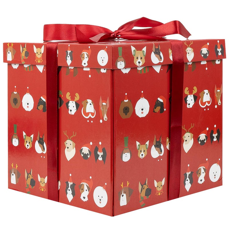 Jaywayang 10 Large Christmas Gift Box with Lid and Ribbon Red Gift Box with Paper Filler for Holiday Xmas Presents Wrapping - Image 2