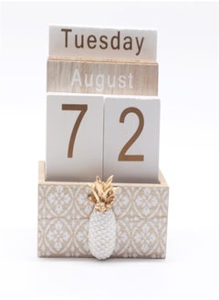 Generic Shabby Chic Wooden Perpetual Calendar Desk Calendar Flip Calendar Desktop Calendar House Calendar  - Image 1