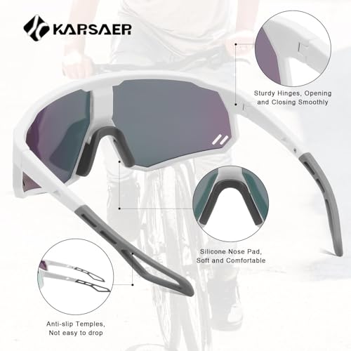 Karsaer Polarized Cycling Glasses Sports Sunglasses, UV400 Protection Baseball Running Glasses for Men Women Youth E1267 - Image 4