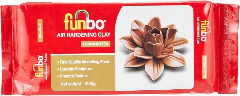 Funbo Air Hardening Clay 1000g - Terracotta - Image 1
