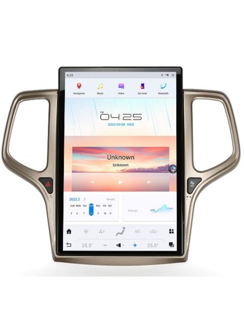 Tesla Screen Car Stereo For Jeep Grand Cherokee 2014-2023 Car Radio 4GB RAM 64GB Rom Multimedia Player GPS Navigation Tesla Screen Head Unit Stereo Carplay Android Auto Wireless QLED Fast interface