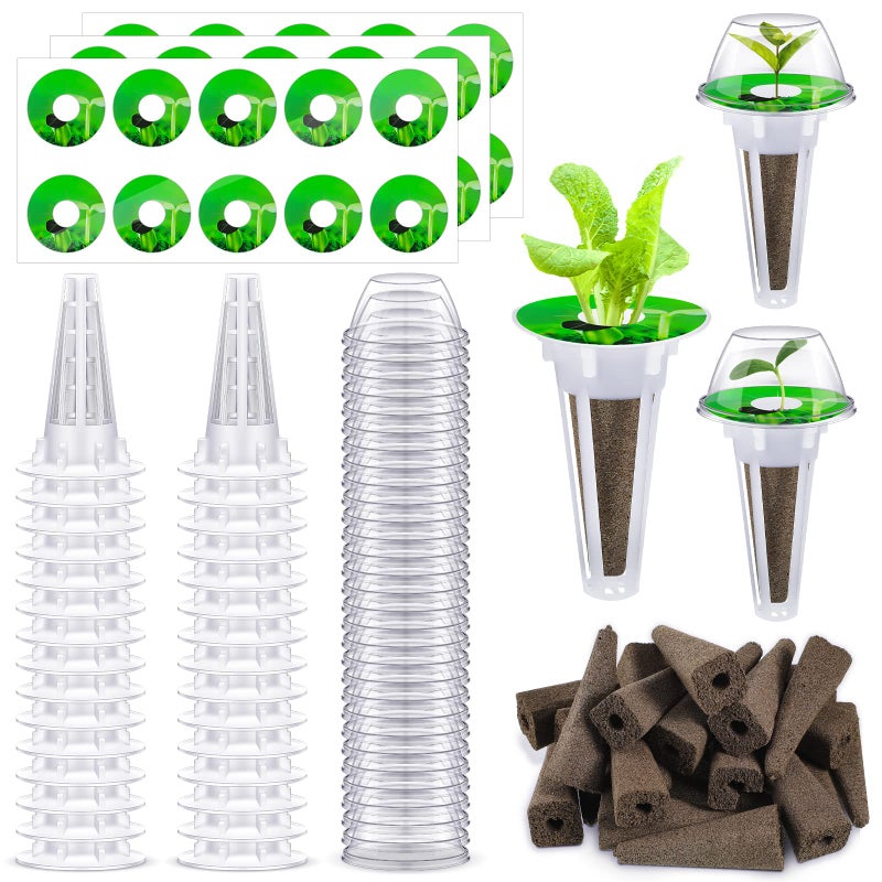 Vesici Hydroponic Pod Kit Including Grow Baskets Grow Sponges and Domes See Pod Labels Hydroponics Growing System Kit for Garden Indoor(120 Pieces) - Image 1