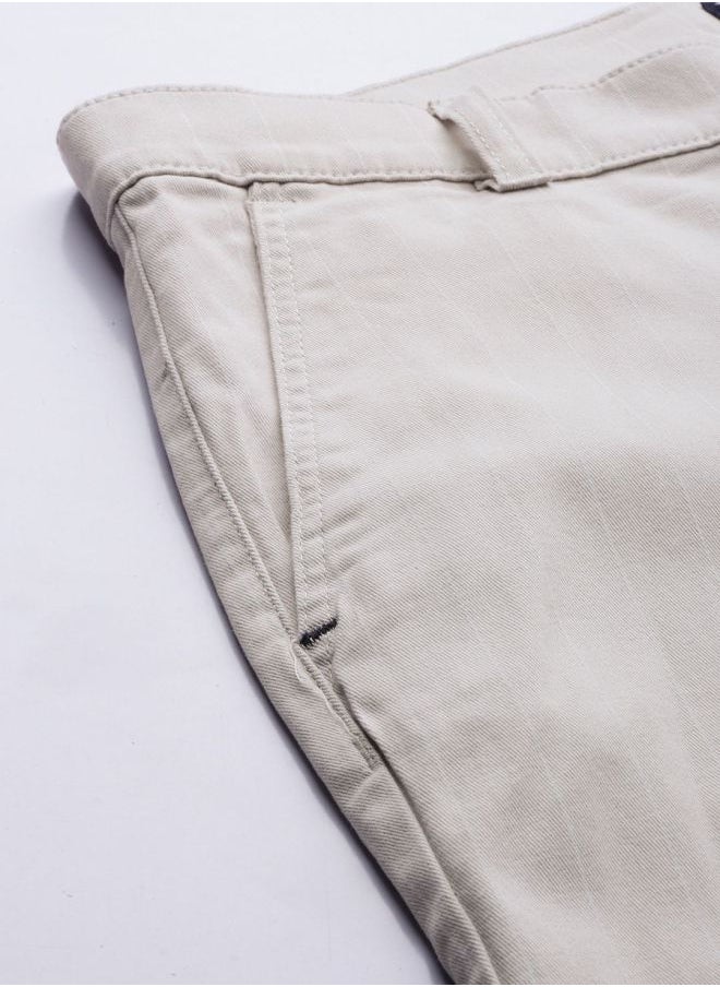 The Indian Garage Co Men Slim Fit Striped Mid-Rise Stretchable Chinos  - Image 4