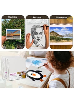Lakeer Lakeer Watercolor Wire-O Sketchbook - 12x12 inch | Cold-Pressed Watercolor Paper with Cotton-25 Sheets (50 Pages), 250 GSM | Mixed Media, for Artist-(Acid Free)  - Image 5