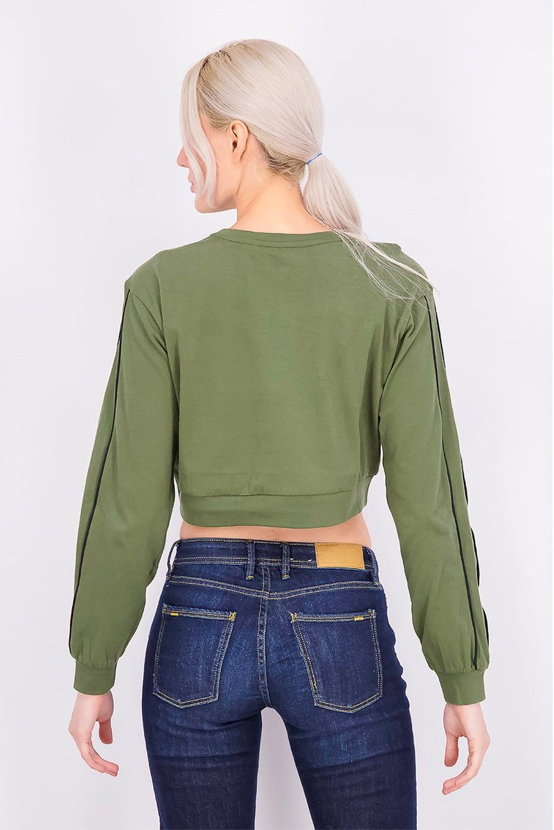 Juicy Couture Women Crew Neck Long Sleeve Graphic Sweater, Green - Image 3