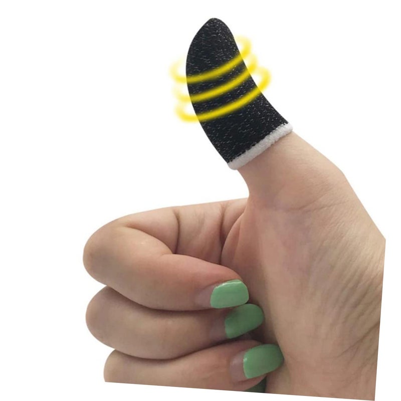 20 Pcs White Edge Sweat Finger Sleeves Breathable Elastic Gaming Thumb Protectors - Image 5
