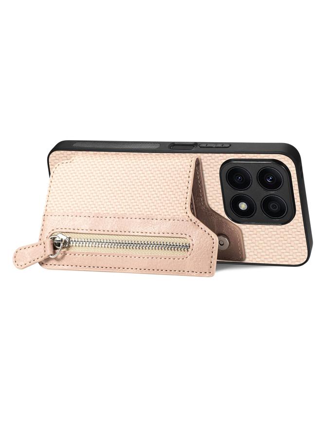 S-TOP Case For Honor X8A Carbon Fiber Horizontal Flip Zipper Wallet Phone Case - Image 3