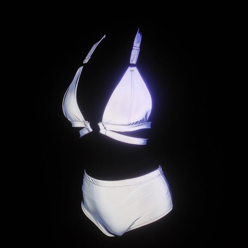 Ring Strap Colorful Reflective Bikini Separates Swimsuit Women'S Colorful Swimwear - Image 4