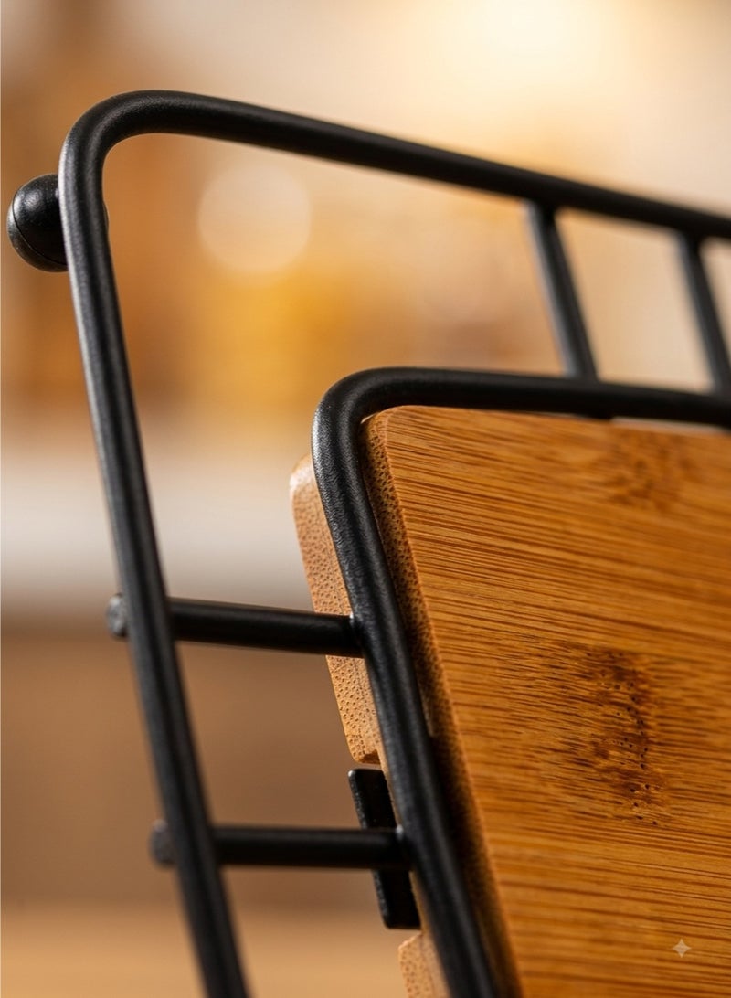 Modern Metal & Wood Heat-Resistant Pot Holder for Kitchen Dining Table - Image 2