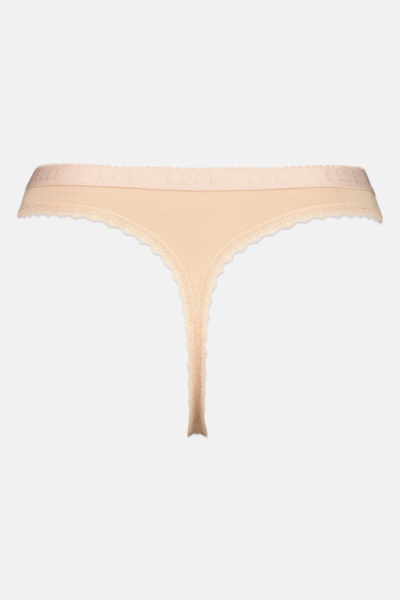 ELLE Women 3 Pieces Embroidered Logo Thong, Multicolor - Image 4