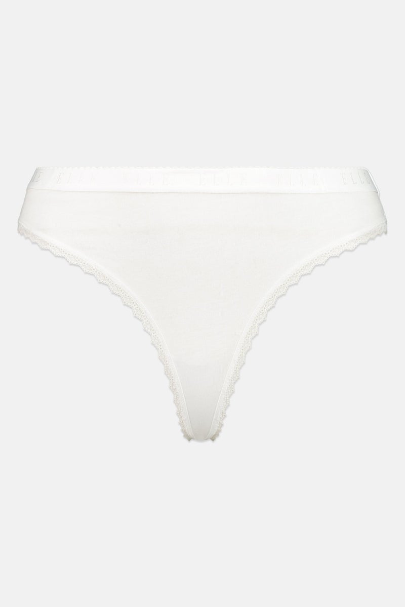 ELLE Women 3 Pieces Embroidered Logo Thong, Multicolor - Image 5