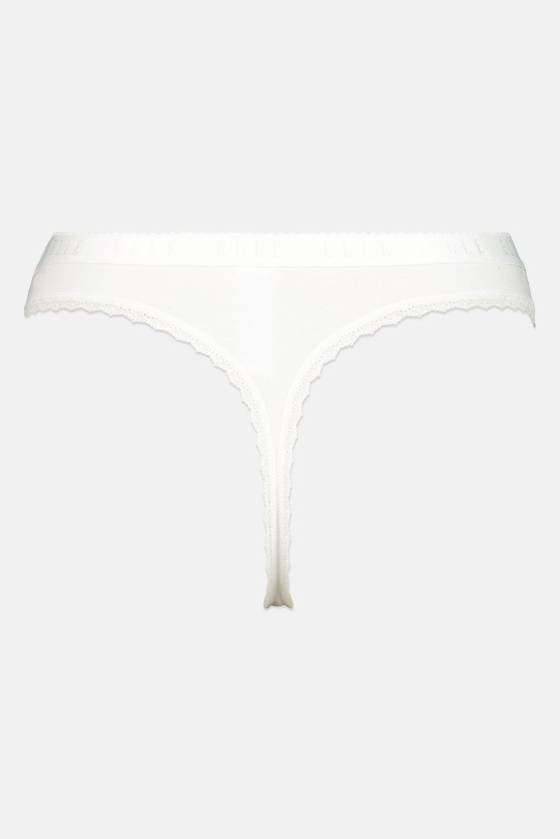 ELLE Women 3 Pieces Embroidered Logo Thong, Multicolor - Image 2