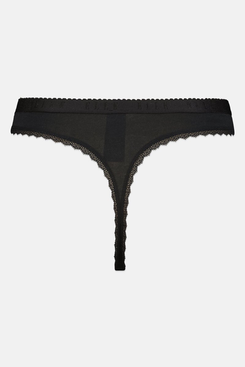 ELLE Women 3 Pieces Embroidered Logo Thong, Multicolor - Image 3