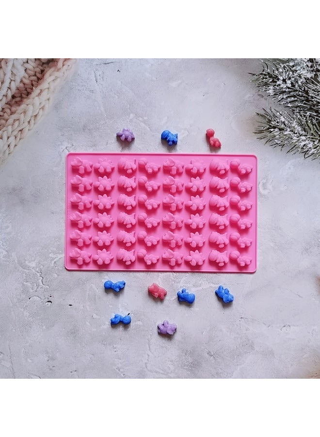 48 Even Little Dinosaur 132 Chocolate Silicone Mold Candy Pudding Dessert Biscuit Mold Cake Baking Mold-Color:Rice Powder - Image 2