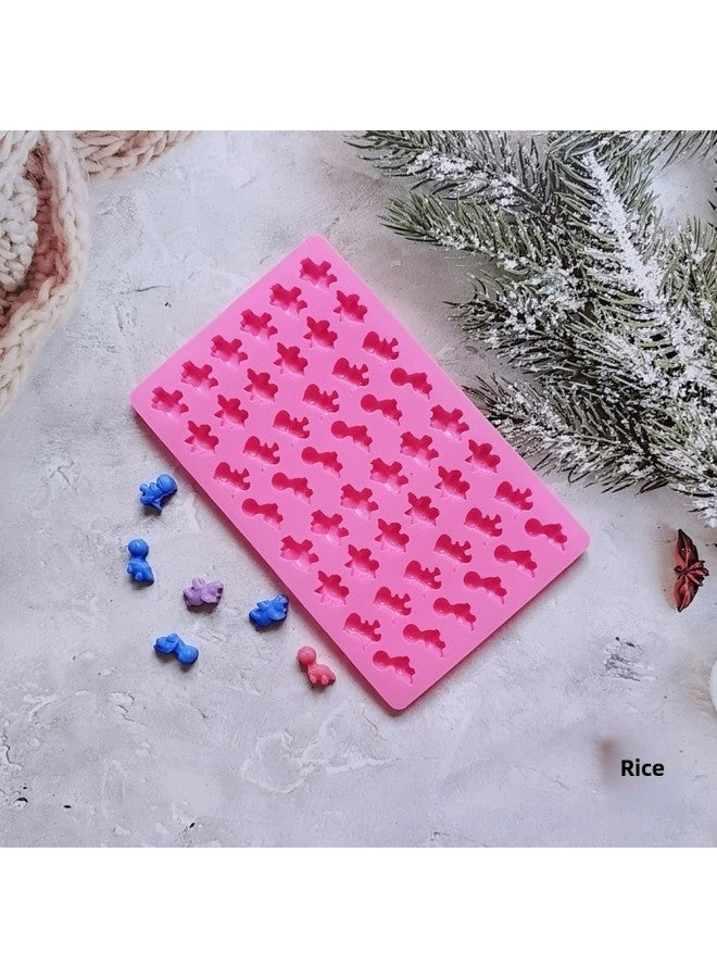 48 Even Little Dinosaur 132 Chocolate Silicone Mold Candy Pudding Dessert Biscuit Mold Cake Baking Mold-Color:Rice Powder - Image 3