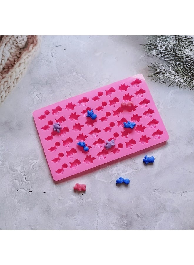 48 Even Little Dinosaur 132 Chocolate Silicone Mold Candy Pudding Dessert Biscuit Mold Cake Baking Mold-Color:Rice Powder - Image 4