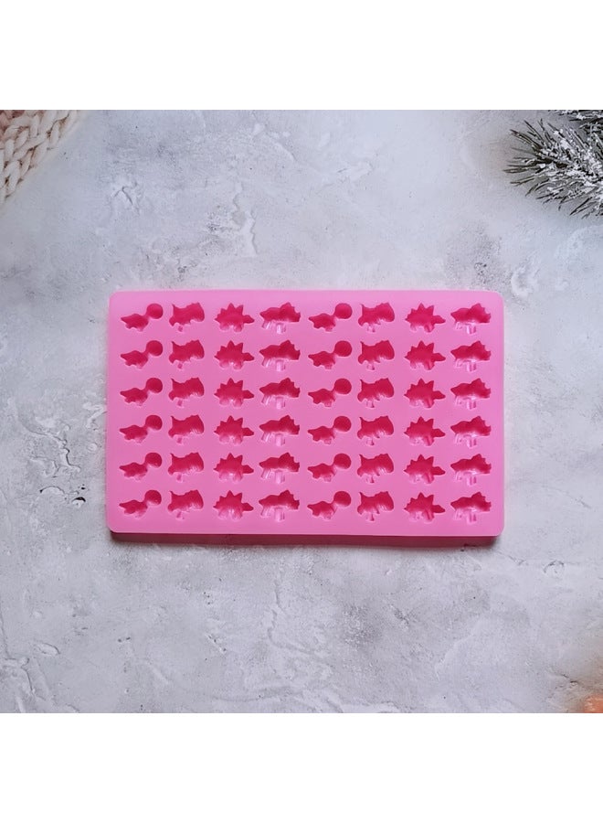 48 Even Little Dinosaur 132 Chocolate Silicone Mold Candy Pudding Dessert Biscuit Mold Cake Baking Mold-Color:Rice Powder - Image 5