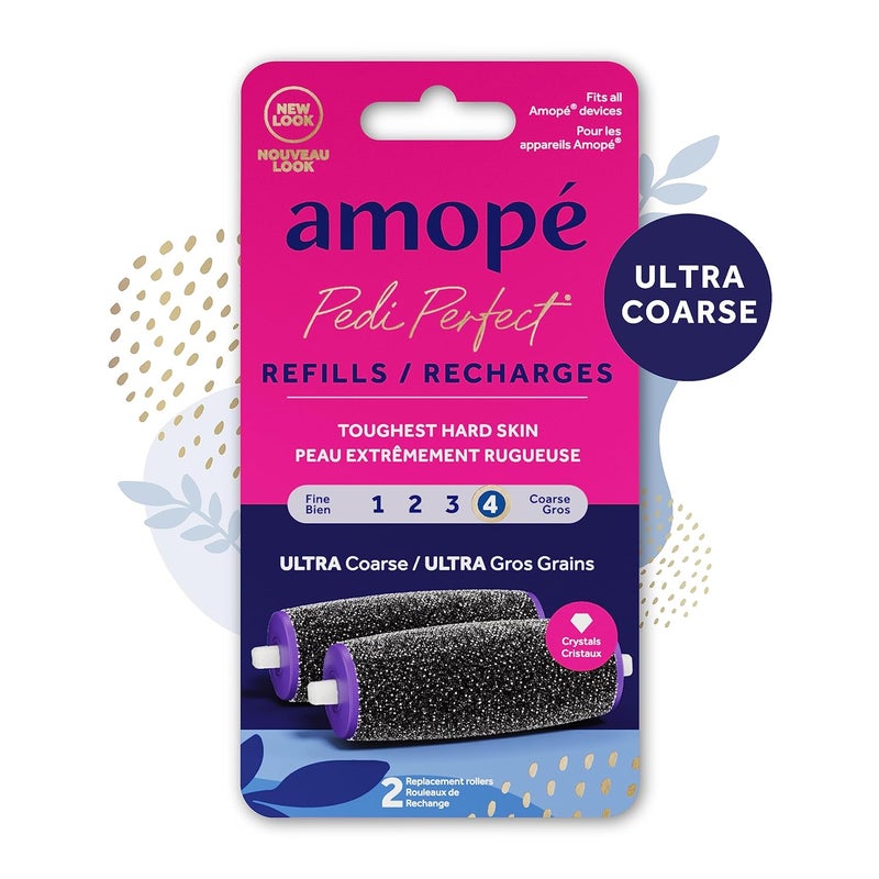 Amope Pedi Perfect Electronic Foot File Wet Dry Regular Coarse Refills 2 Count - Image 2