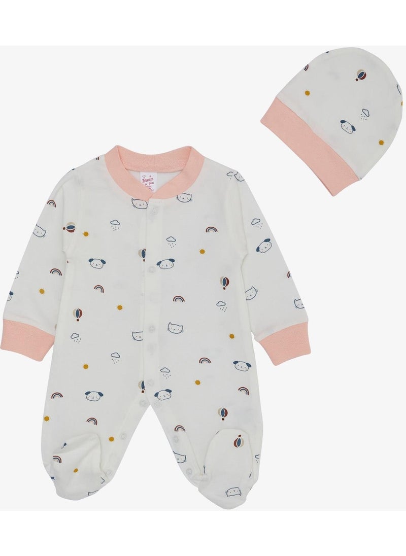 Baby Girl Booties Jumpsuit, Sky Themed Animal Pattern, 0-6 Months, Ecru - pzsku/Z9F0D6AB9AD6B4662976AZ/45/_/1733998952/4e764854-7ce0-4071-90b7-4744debb892f