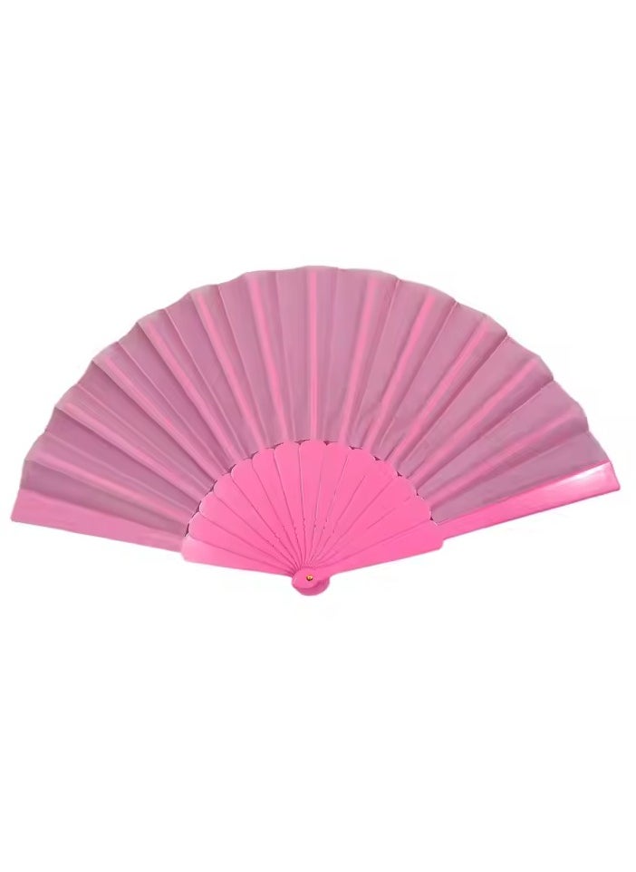 Generic Folding Fan, Handheld Fan with Plastic Frame - Pink  - Image 2