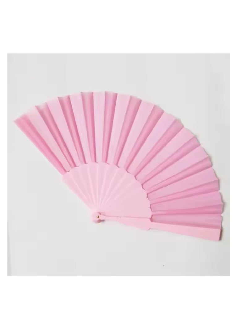 Generic Folding Fan, Handheld Fan with Plastic Frame - Pink  - Image 3
