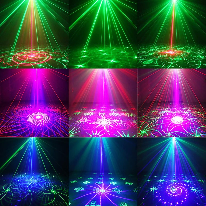 Amki أضواء ديسكو دي جي، 15 عينًا أضواء حفلات RGB، أضواء مسرحية تتحكم بها DMX512، أضواء ستروب LED تعمل بالصوت للحفلات، عرض ليزر حي - ألمنيوم، كهربائي سلكي، أخضر - Image 2