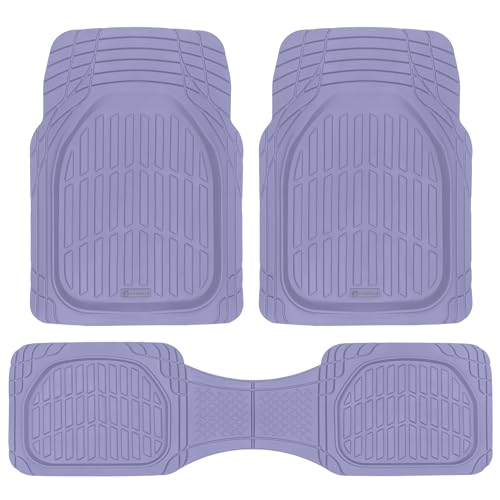 Carbella Lavender Purple Car Floor Mats Universal Trim to Fit All Weather Purple Car Accessories Girl Car Accessories for Women Cute Car Mats for Women Lavender Girly Car Decor Truck SUV - Image 1