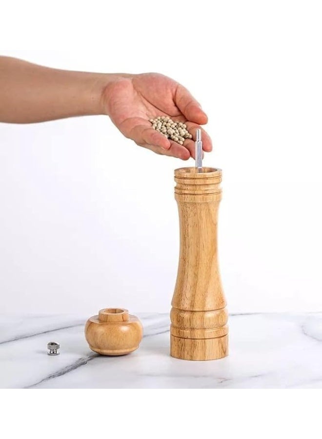 طاحونة خشبية للفلفل الاسمر فلفل أسود مصنوع من خامات عالية الجودة يجعل الفلفل ناعمًا - Image 2