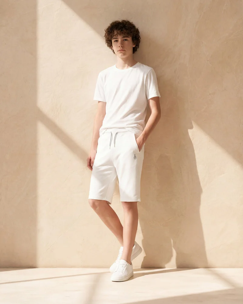 Redtag Senior Boys White Active Shorts