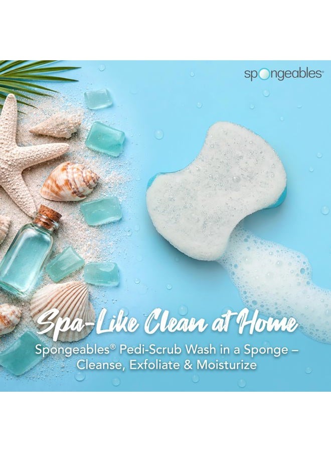 spongeables Pedi Scrub Foot Exfoliating 20+ Wash Sponge, Ocean Breeze, 3 Count - Image 2
