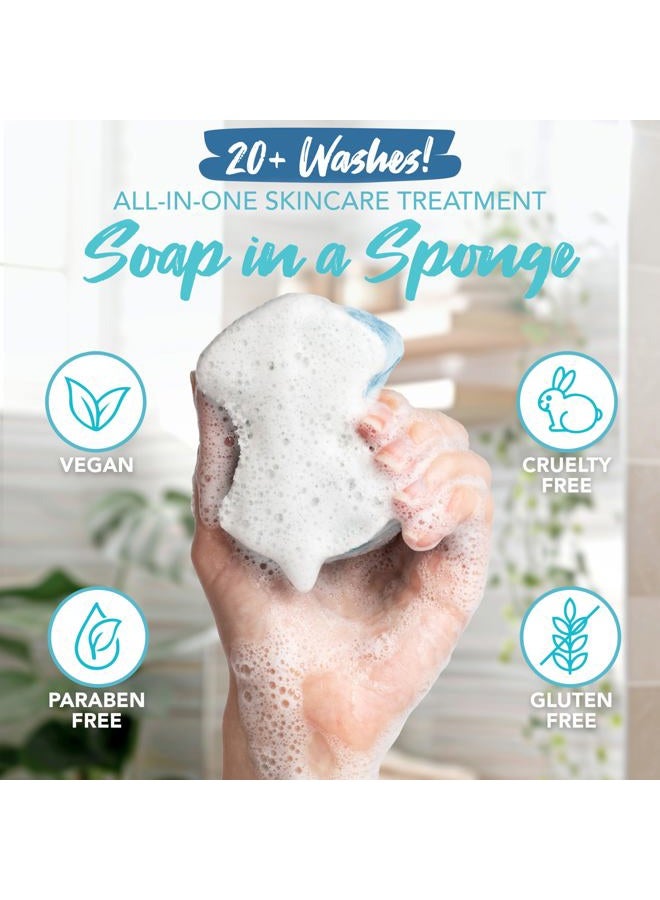 spongeables Pedi Scrub Foot Exfoliating 20+ Wash Sponge, Ocean Breeze, 3 Count - Image 3