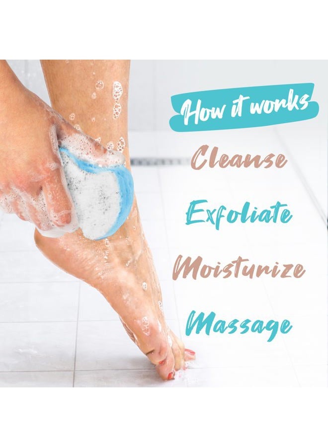spongeables Pedi Scrub Foot Exfoliating 20+ Wash Sponge, Ocean Breeze, 3 Count - Image 4