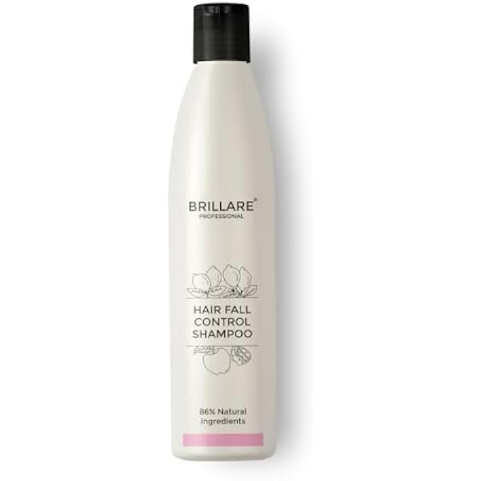BRILLARE HAIR FALL CONTROL SHAMPOO FOR WEAK & UNDERNOURISHED HAIR, 300 ML, REDUCES SEASONAL HAIRFALL, SOY PROTEIN, VITAL PLANTS, 100% VEGAN, NATURAL, PARABEN-FREE - Image 1