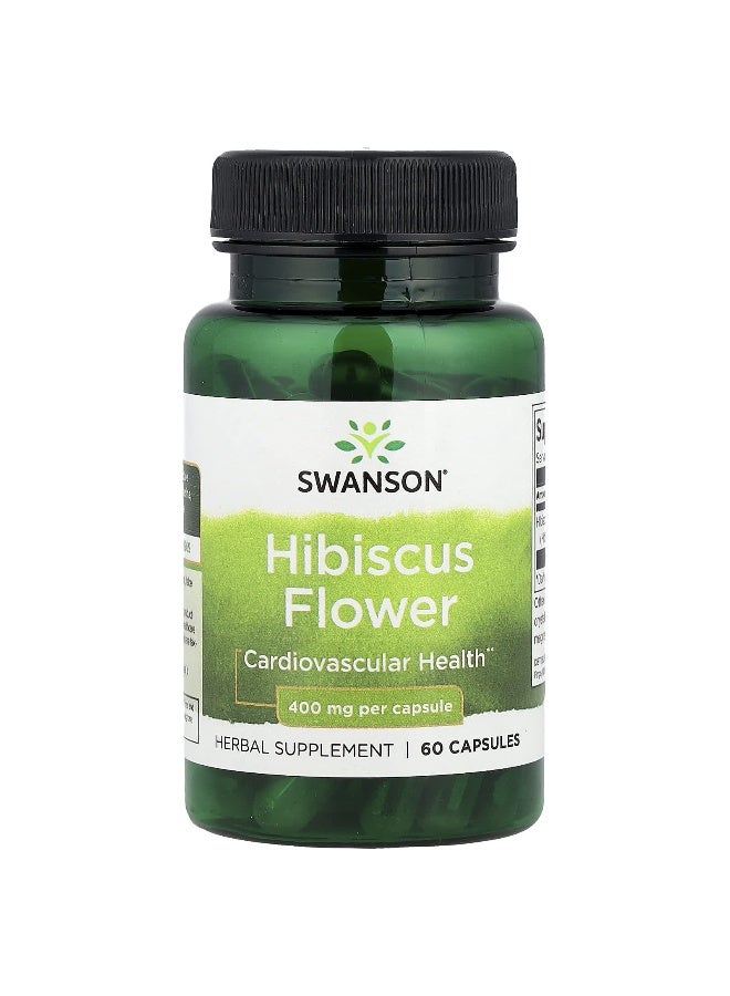 Swanson, Hibiscus Flower, 400 mg, 60 Capsules - Image 1