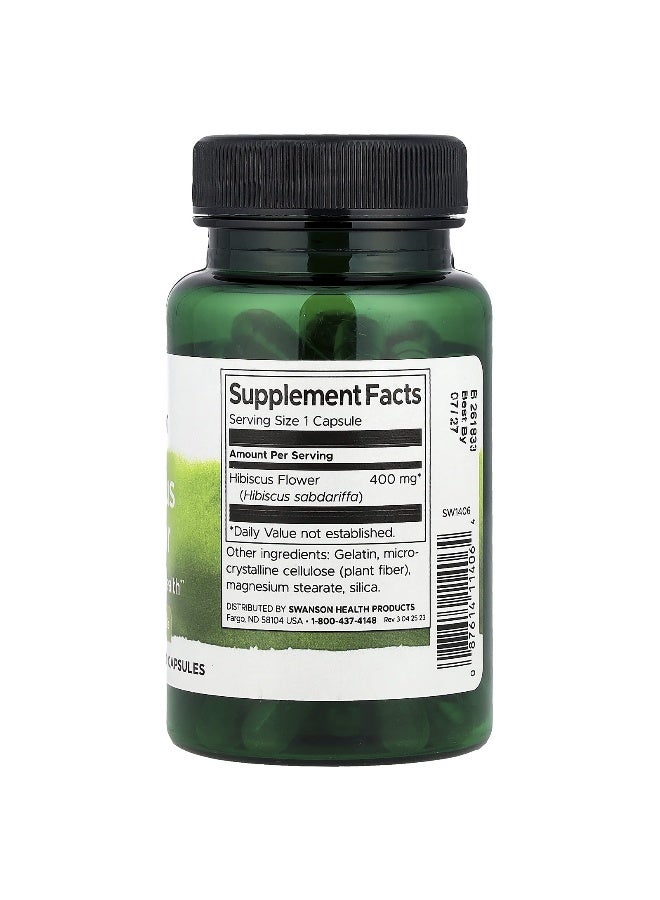 Swanson, Hibiscus Flower, 400 mg, 60 Capsules - Image 2