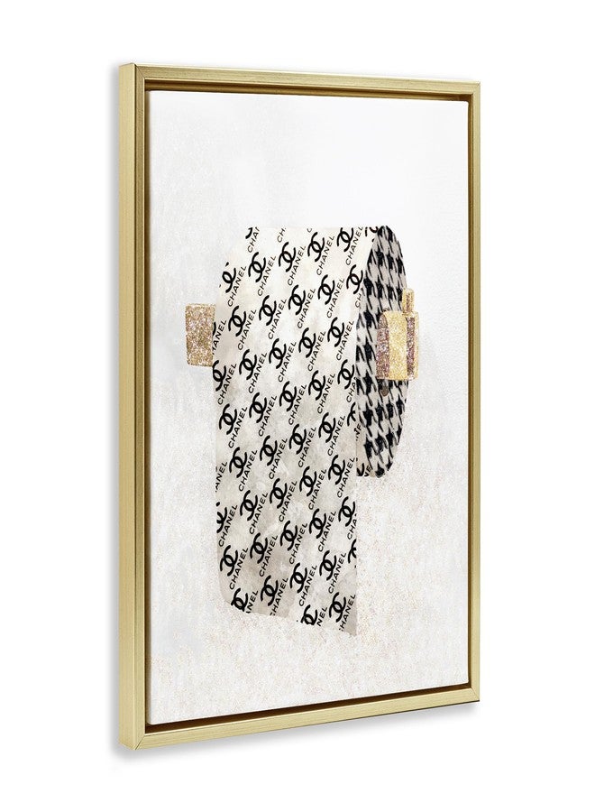 Stupell Industries Fashion Glam Toilet Paper Designer Detailing Framed Floater Canvas Wall Art Design by Ziwei Li - Image 3