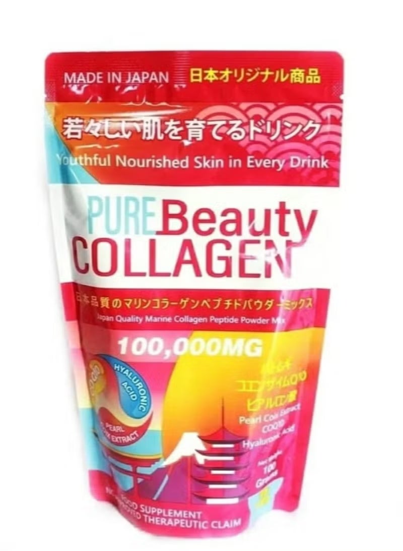 بيور بيوتي مزيج مسحوق الكولاجين من بيور بيوتي ١٠٠,٠٠٠ ملغ (كمية تكفي ٣٠ يومًا) - Image 1